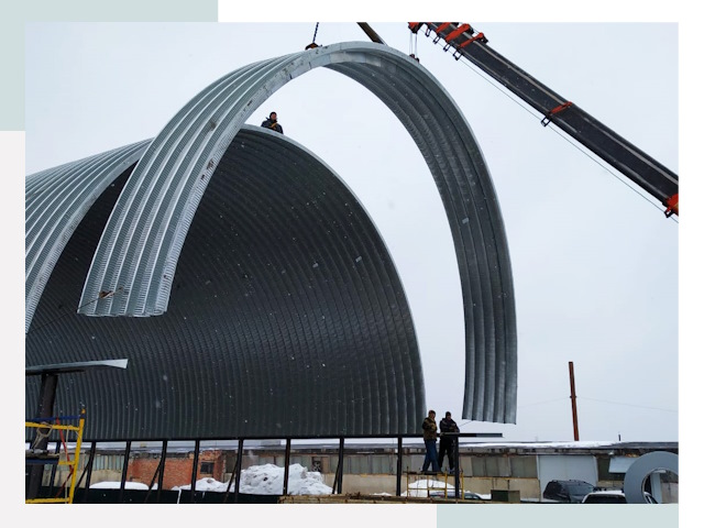 Полукруглые ангары в Димитровграде